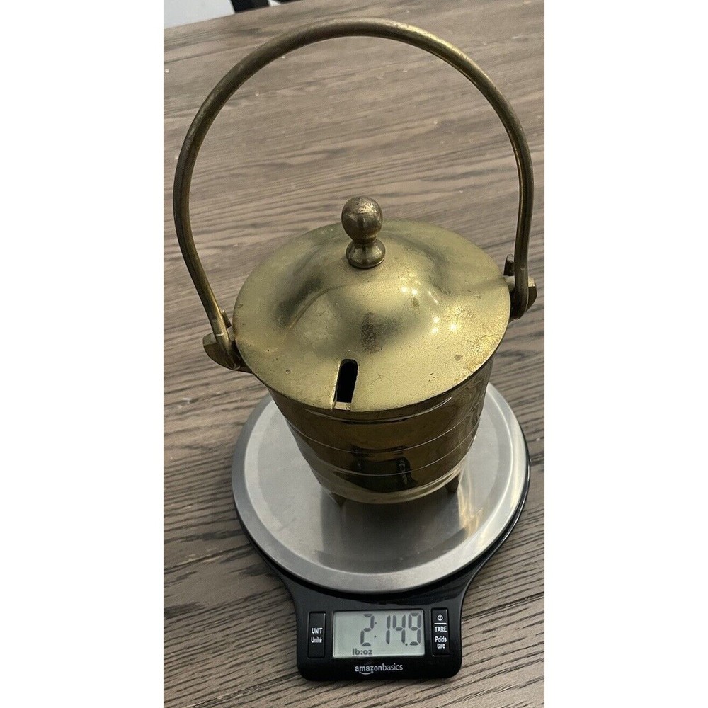 Vintage Heavy Solid Brass FireStarter Kerosene Smudge Pot